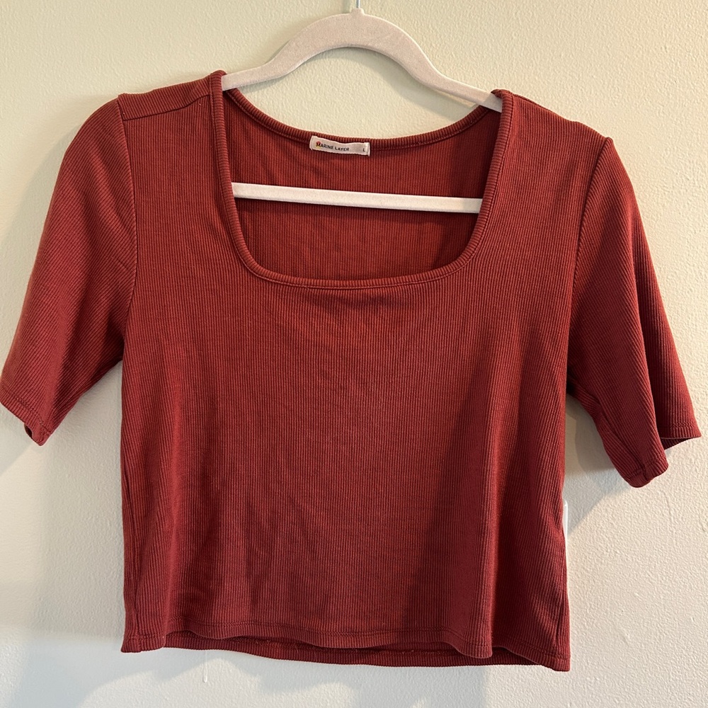 Marine Layer Scoop Neck Crop Top Large or XL